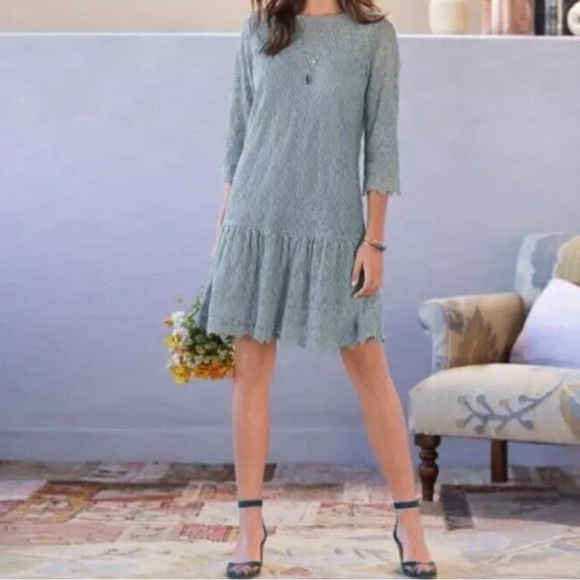 Sundance Catalog Blue Lace Windflower Whisper Dress Size Medium - Picture 4 of 11